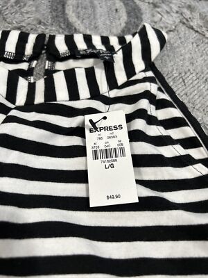Express Size Large Fit and Flare Black White Striped T-shirt Dress NWT | eBay Express Size Large Fit and Flare Black White Striped T-shirt Dress NWT | eBay