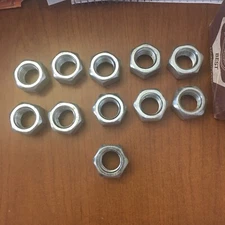 7/8"-9 Hex Nuts Coarse Low Carbon Zinc Cr+3 319225 Lot Of 11