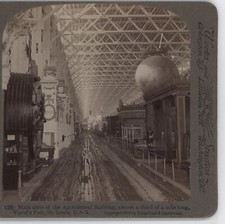 Interior Agricultural Building Building St. Louis World's Fair Stereoview 1904