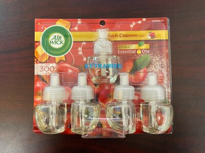 (5-Pack) AIR WICK APPLE Cinnamon NATURAL Scented Oil Refills ~ Up to 300 Days 