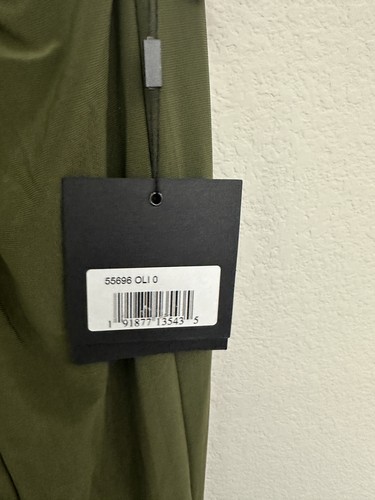 NWT Ieena For Mac Duggal Green One-Shoulder Draped Evening Gown Size 0 - Picture 5 of 9