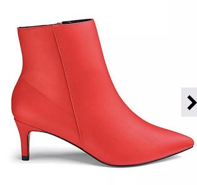 red kitten heel boots uk