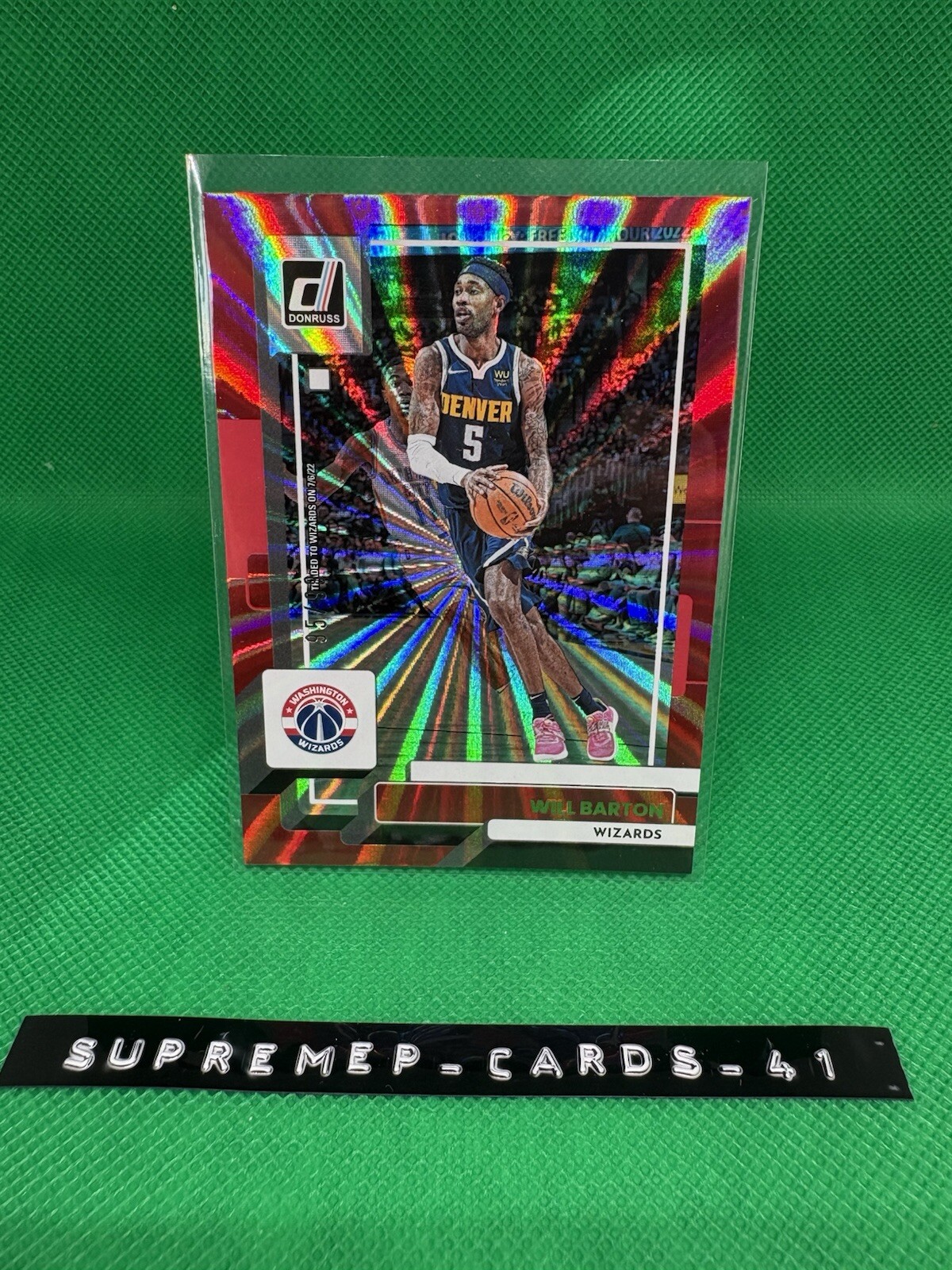 2022-23 Panini Donruss - Will Barton 95/99 Holo Red Laser #88 Wizards Nuggets