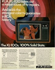 1972 RCA XL-100 TV Television solid state Vintage Print Ad