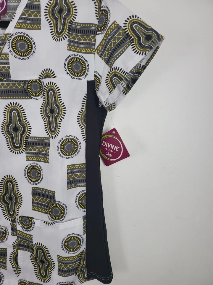 Divine Scrubs By JDM Uniform Scrub Top Xs Womens V Neck Short Sleeve NWT - Image 2 of 4