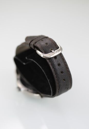 Montre pour homme Fossil Big Tic acier inoxydable St cuir argenté marron 50 m quartz noir bat - Photo 2 sur 6