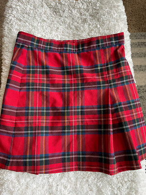 School Apparel girls 7H classic red plaid uniform skirt