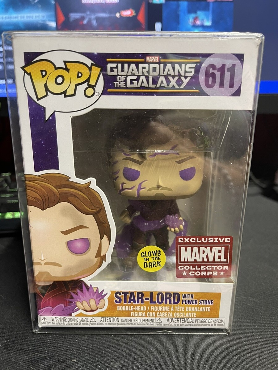 Funko Pop Marvel STAR LORD with Power Stone GITD #611 w/ Protector