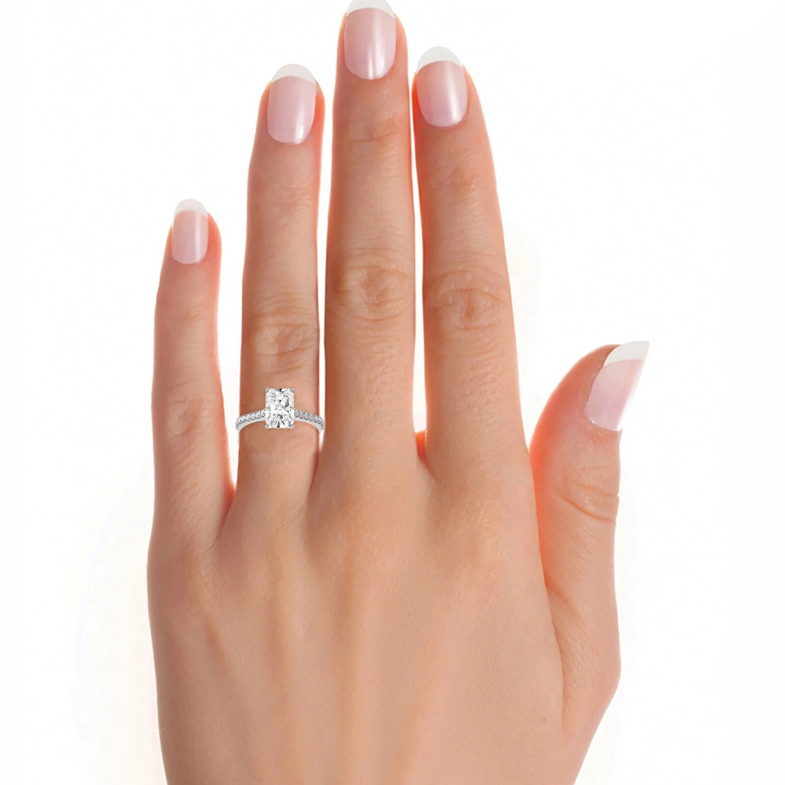 IGI Certified Lab Grown Diamond Engagement Ring 2.36ct F/VS Emerald 14k Gold image-5