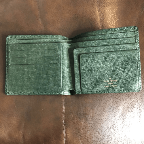 Billetera plegable vintage de cuero taiga verde LOUIS VUITTON MI0917 - Imagen 3 de 16
