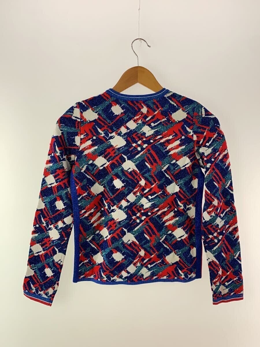 CHANEL◆ニット・セーター(薄手)/34/コットン/BLU/総柄/P54031K07053/ラメ/ココボタン Authentic CHANEL Knit Sweater Size 34 Cotton Blue