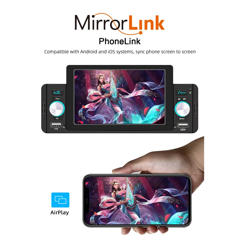 5 «HD экран IPS 1 Din автомобиля стерео радио FM USB AUX TF MP3 MP5 плеер приборной панели детали - Изображение 4 из 4