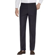 Zanella Todd Flat Front Super 120's Wool Serge Pant in Navy