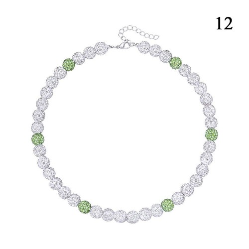 45 Cm Bunte Diamant-Kugel-Halskette Runde Perlenkette Perlen-Halsband ≌ - Bild 14 von 15
