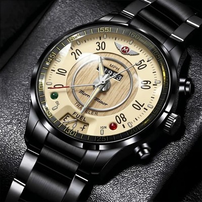 Personalized Morris Minor Traveler Speedometer Stainless Steel Watch Gift