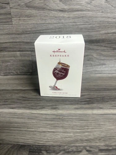 Hallmark Keepsake Ornament 2018 Time for Wine red wine glass grapes new red shoe
