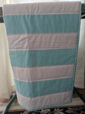 Handmade Baby Quilt Turquoise White Navy Winter Forest Animals Cotton 36x36