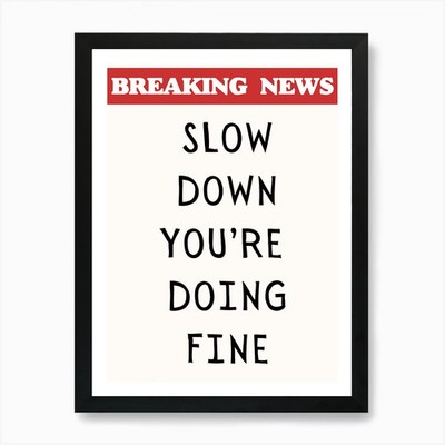Slow Down You're Doing Kleingedrucktes Gerahmtes Wandbild Poster Leinwanddruck Bild