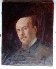 AUTORITRATTO di ACHILLE BEFANI detto "FORMIS" Pittore Macchiaiolo -Olio su tela