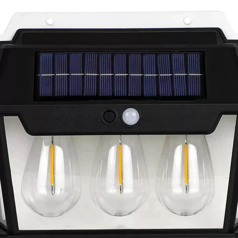 2x Solar Wall Lights 3-Modes Waterproof Outdoor Garden Fence Lamp Yard Decor - Image 2 of 4