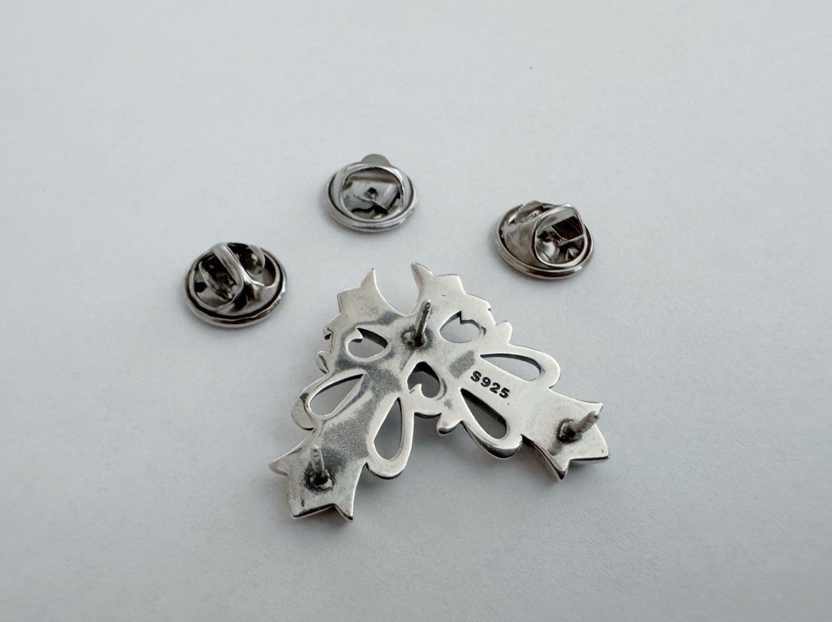 Chrome Hearts style Floral Cross Corner Stick Pin — Sterling