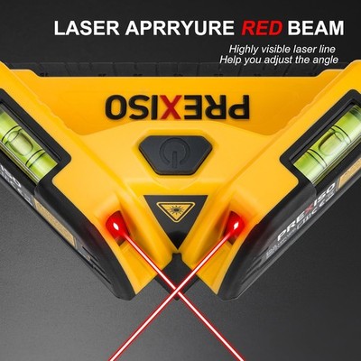 PREXISO Magnetic Square Laser Level 30Ft Red Beam Floor Tile Laser Line Angle90°