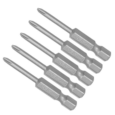 Phillips Cross Screwdriver Bit 3mm PH1 50mm L 1/4'' Hex Shank S2 Magnetic5Pcs