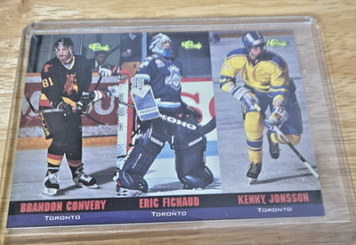 1994-95 Classic - Tri-Cards Eric Fichaud, Kenny Jonsson, Brandon Convery #T67-69