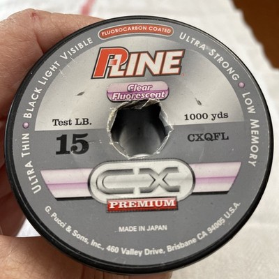 P-Line Floroclear 15lb 1000 yds Black Light Visible Ultra Thin Ultra Strong