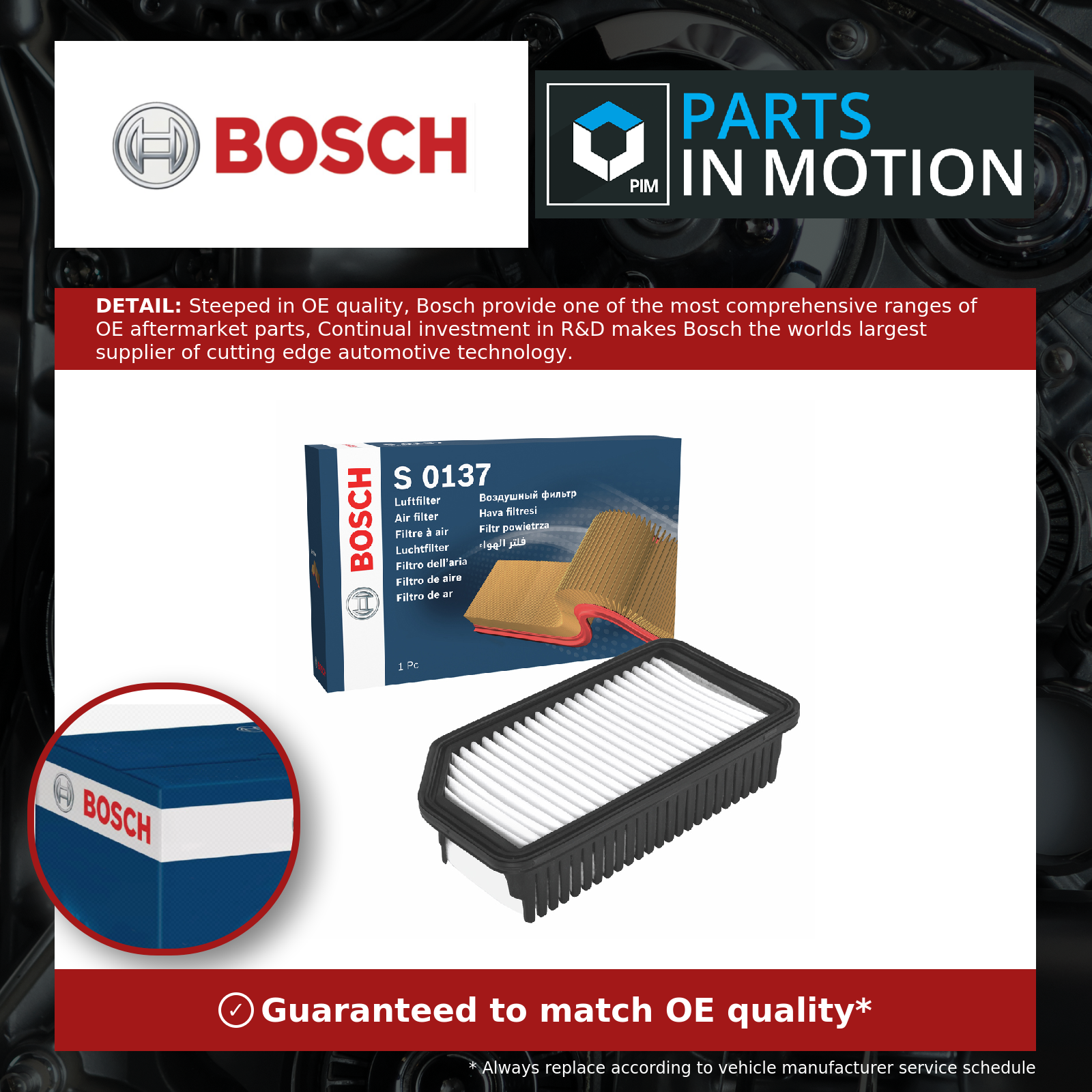BOSCH CAR AIR FILTER S0137 - F026400137 - Image 4