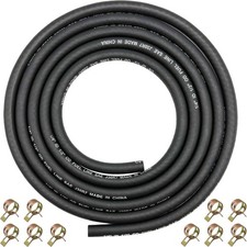 YGQ 1/4" ID Fuel Hose Line Braided NBR Rubber Tubing 8 Feet ID, Black
