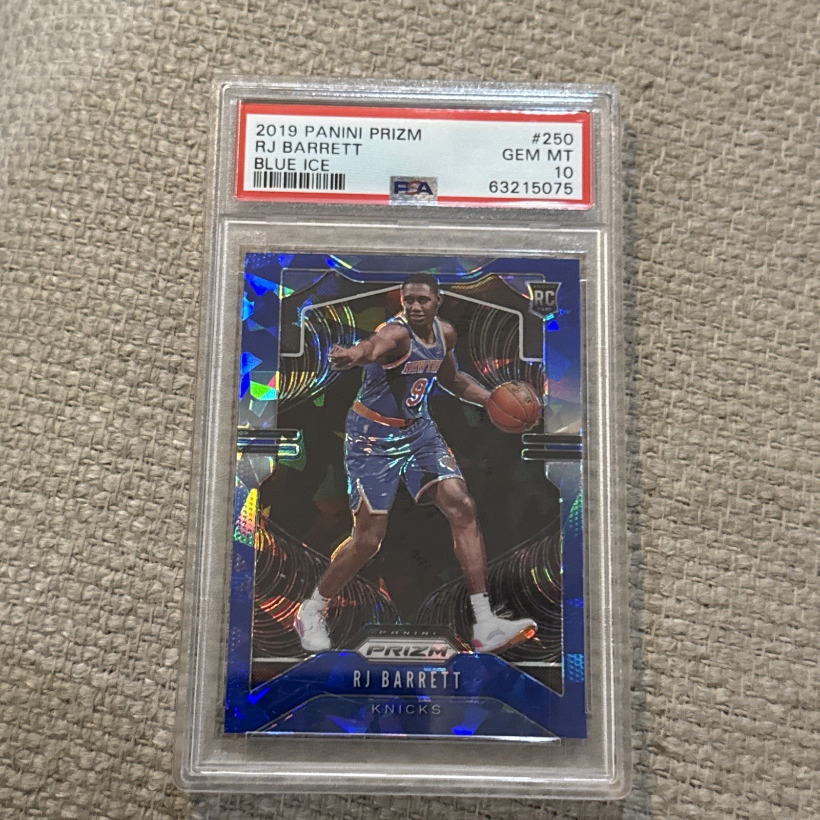 Rj Barrett 2019 Prizm Blue Ice #250 2/99 Psa 10