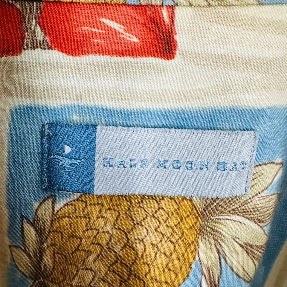 Camisa Half Moon Baya Manga Corta Tropical Hawaiana Abotonada Multicolor Talla L Foto 4 de 4