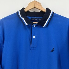 Nautica Men  s Polo Shirt XL Blue Short Sleeve Casual Cotton Top