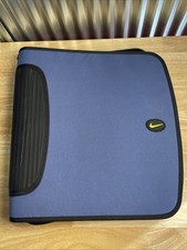 Vintage Nike Mead Trapper Keeper Blue Shell Yellow Swoosh 3 Ring Binder 90 s WOW
