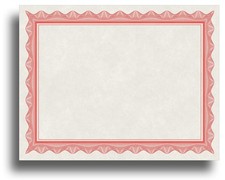 Blank Parchment Certificate Paper 100 Sheet Pack 8.5x11 Inch Red Border