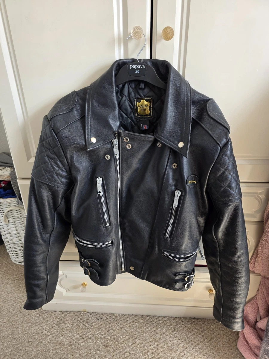 Blouson Helstons Daytona cuir rag noir, moto vintage, homme