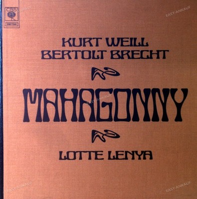 Kurt Weill, Bertolt Brecht, Lotte Lenya - Mahagonny 3LP (VG+/VG+) '*