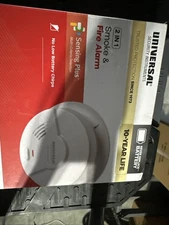 Universal Security 1 Pack 2 In 1 Smoke & Fire Alarm NEVER REPLACE BATTERY NEW