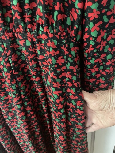 EUC VANESSA SEWARD CAI MULTI FLORAL MIDI DRESS US10 40”B 31”W 46”L ASO POW SILK - Picture 5 of 10