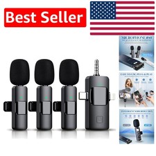 2024 Wireless Lavalier Mic for iPhone/Android - Ultra-Low Delay, 3 Mics Included