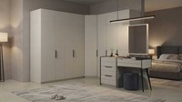 Eckschrank Schminktisch Beige Schwarz Modern Edel Spiegel Set