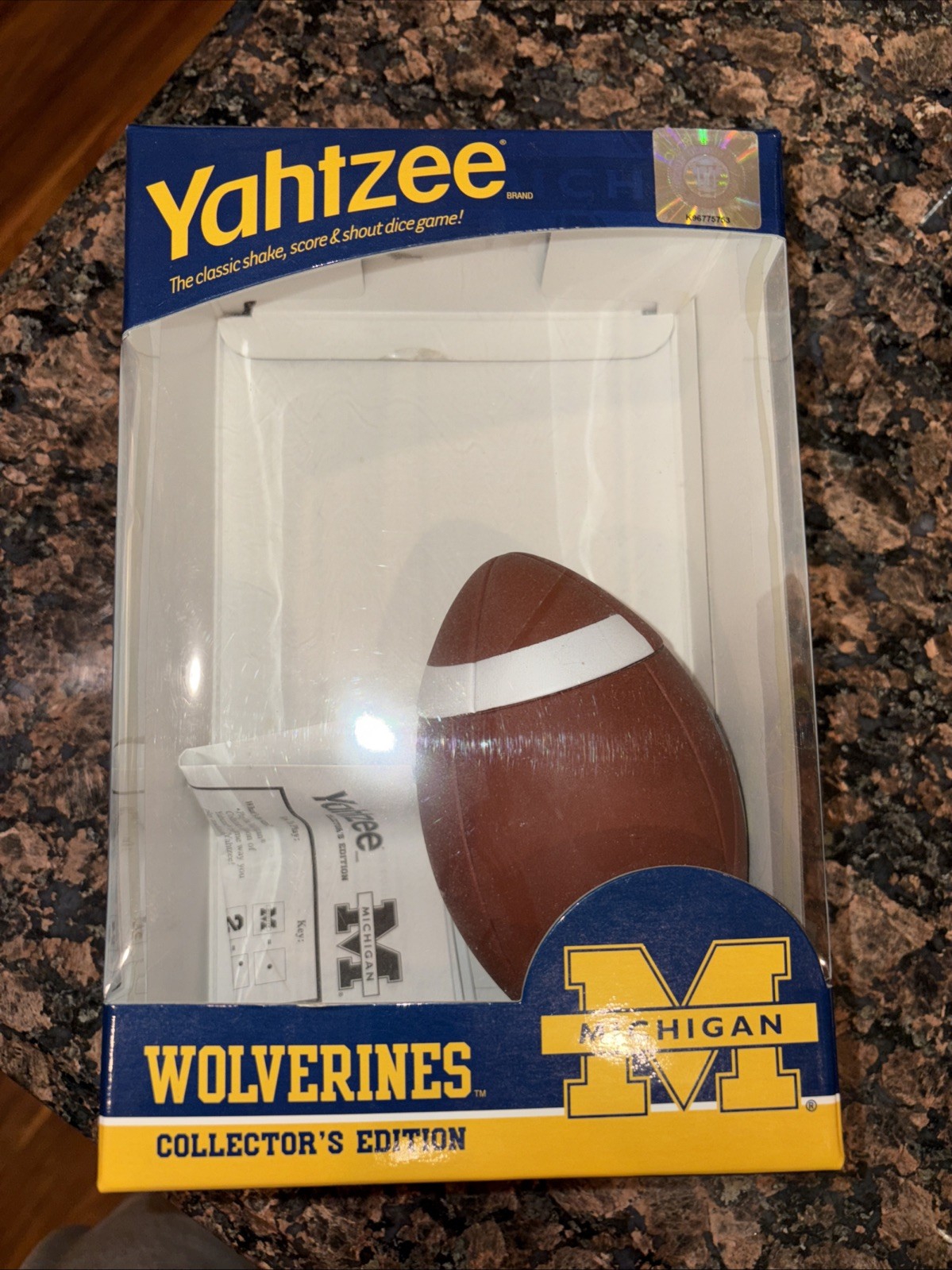 Yahtzee Wolverines University Of Michigan Collector’s Edition Football In Box