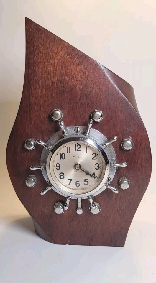 二战木制飞机螺旋桨轮毂二战沃特伯里机械时钟 — 第 3/4 张图片