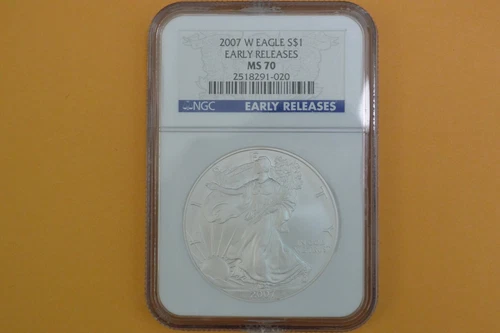 2007-W Burnished Silver Eagle NGC MS 70 Early Releases