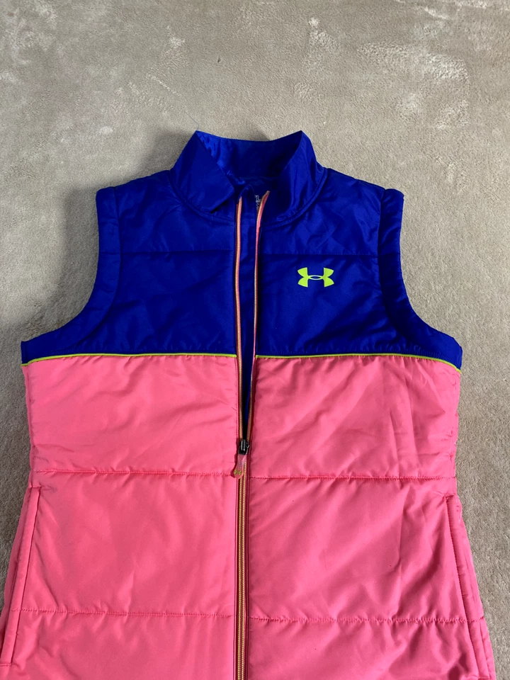 Chaleco Under Armour Juvenil GRANDE Cold Gear Suelto Rosa Cremallera Completa Foto 2 de 4