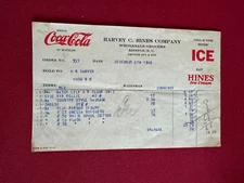1926, Coca-Cola, "Harvey C. Hines" Paper Receipt (Scarce / Vintage)