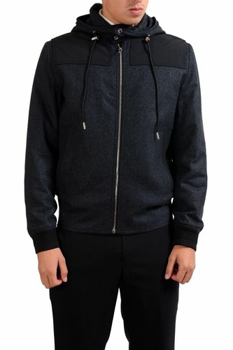 Christian Dior Uomo Grigio 100% Lana Completo Zip Cappuccio Giacca Misura  Xs S M | eBay