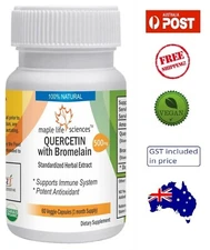 Quercetin 98% with Bromelain 3000 GDU - 500mg - AU Stock