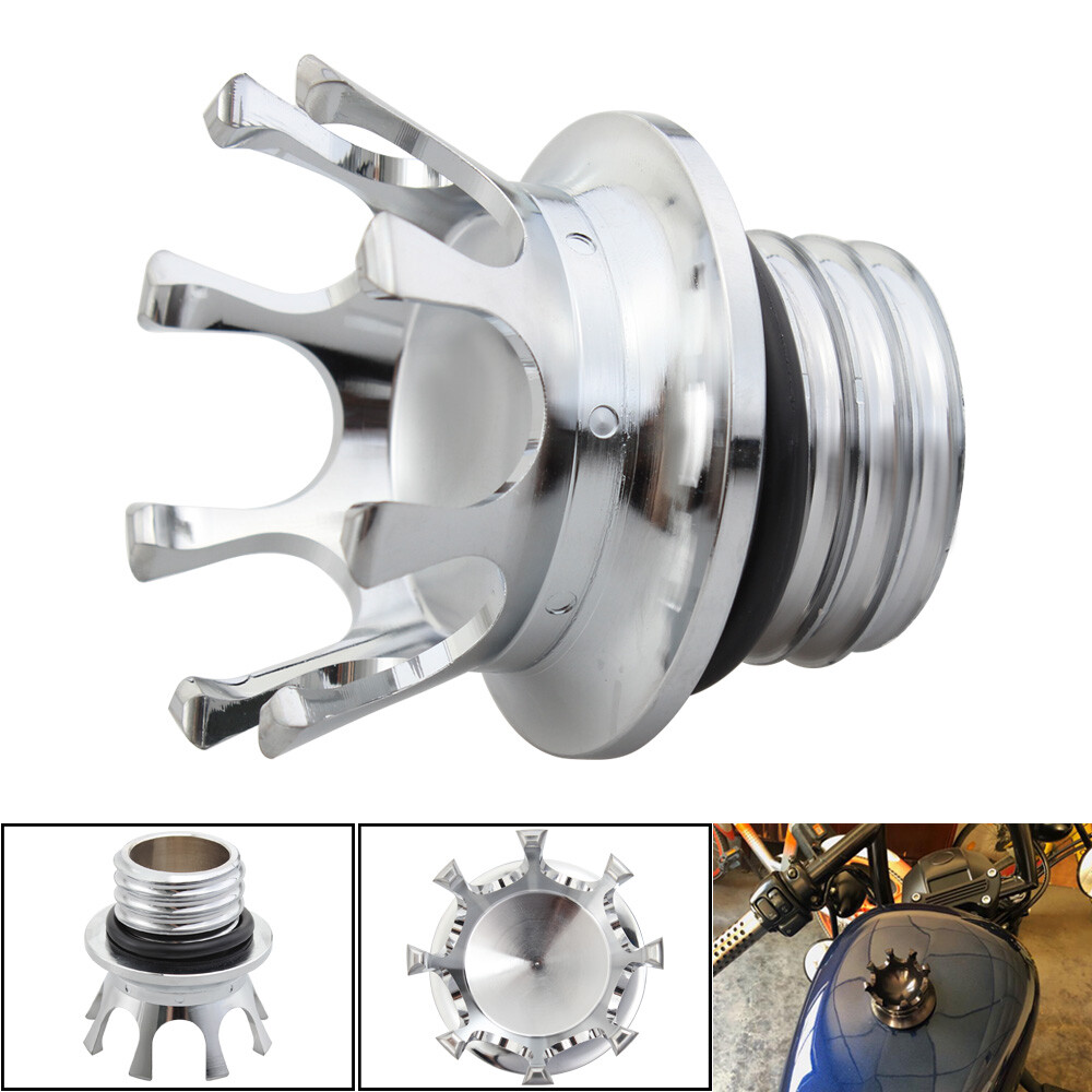 Chrome Crown King Fuel Gas Tank Oil Cap for Harley Road King Custom
